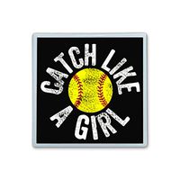 XIANN Care Contact Lens Box Holder Container Case Storage Eyecare Kit -Catch Like A Girl Softball Catcher