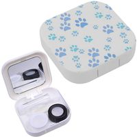 Portable Contact Lens Case Box Travel Kit Mirror + Bottle + Tweezers Container Holder [ Cat Dog ]