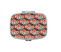 Simple Cute in Small Scale Flowers Custom Personlized Rectangular Tablet Medicine Pocket Purse Travel Pill Vitamin Decorative Box Case Holder
