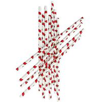 ISKYBOB 100 Pack Fruit Patterned Drinking Paper Straws Disposable Biodegradable,7.48'' Long (Watermelon)