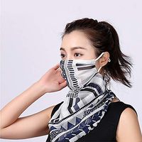 3pcs Floral Chiffon Face Shield Mask Respirator Neck Gaiter Breathable Scarf Bandana Sun Protection for Women Girls Dust, Pollen Prevention (Style 1)