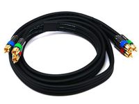 Monoprice 102769 6-Feet 18AWG CL2 Premium 3-RCA Component RG6-U Video Coaxial Cable - Black