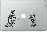 Calvin and Hobbes Dancing Playing Laptop Trackpad Keyboard Sticker Decal Compatible with MacBook Retina, MacBook Air, MacBook Pro Wicked Decals