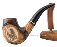 "Iron Eagle" Pear Wood Hand Carved Tobacco Smoking Pipe Pouch