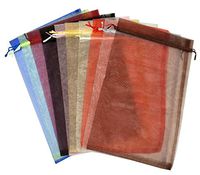 Ankirol 100pcs Sheer Organza Favor Bags 8 X 12" Large Organza Drawstring Bags (Mix)
