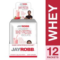 Jay Robb Whey Isolate Protein Powder, Low Carb, Keto, Vegetarian, Gluten Free, Lactose Free, No Sugar Added, No Fat, No Soy, Nothing Artificial, Non-GMO, Best-Tasting, Strawberry)