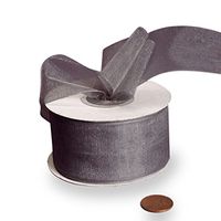 5/8" X 25 Yards Silver Shimmer Sheer Organza Ribbon