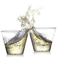 9 oz Nice and Fancy Plastic Cups - Crystal Clear Tableware for Stylish Party - 9oz All-purpose Disposable Tumblers for Cocktails and Drinks - Useful and Pretty decoration