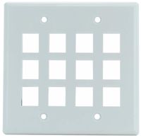 Legrand - On-Q WP3212WH 2Gang, 12Port Wall Plate, White