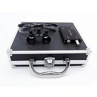 US Stock 2.5X420mm Optical Glass Oral Portable Dental Surgical Binocular Loupes + 3W LED Headlight Black with Aluminum Alloy Box by East