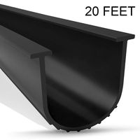 Garage Door Seal, WEST BAY T-End 20ft Long Bottom Rubber Weatherproof Threshold Buffering Replacement 5/16" T Ends, 20 Feet Length (Black)