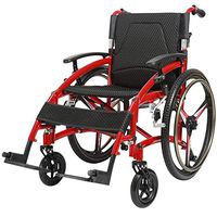 CHENJIU Manual Sports Wheelchair, Folding Lightweight Elderly Disabled Trolley Portable Four-Wheeled Push Big Wheels Scooter