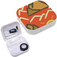 Portable Contact Lens Case Box Travel Kit Mirror + Bottle + Tweezers Container Holder [ Stylish Colorful Nature ]