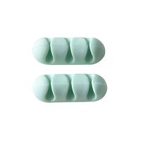Sdoveb 2pcs Cable Holder Clip Cord, Silica Gel Cable Organizer, Desktop Cable Management, for Headset, Computer Power Cord, USB Charging Cables, Mouse Cable, Desk PC Wire Holder - 3 Slots (Green)