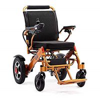 Mobile Aid Scooter, Intelligent Electric Motorized Wheelchair, Portable Folding Lightweight Power Wheel Chair, Comfortable Disabled Wagon, Elderly Mobile Car, Built-in Powerful Motor (Yellow)