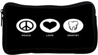 Rikki Knight Peace Love Dentist Black Color Neoprene Pencil Case (dky-Neo-pc42068)
