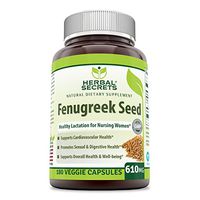 Herbal Secrets Fenugreek Seed - 610 Mg, 180 Veggie Capsules (Non-GMO) - Supports Overall Health and Well Being,Cardiovascular Health*