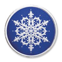 Blue and White Snowflake Embossed Foil Seals, 48 Count (Silver/Blue)