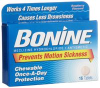 Bonine Chewable Tablets, Raspberry, 16 ct