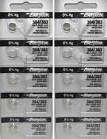 Energizer 364 SR621SW Silver Oxide 0%Hg Mercury Free 10 Batteries