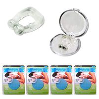 4Pc Stop Snoring Nose Clip Ring Helps Stop Sleep Aid Guard Case Tray Quiet Night