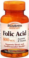 Sundown Folic Acid 800 mcg Tablets 100 Tablets (Pack of 9)