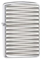 Zippo Armor Horizontal Lines Lighter, High Polish Chrome