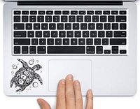 Tribal Turtle Swimming Printed Trackpad Clear Vinyl Decal Sticker Compatible with Apple MacBook Pro Air 11" 12" 13" 15" All Years Laptop Keyboard (New 15" MacBook Pro)
