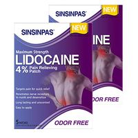 SINSINPAS Lidocaine 4% Pain Relieving Patch (2 Pack (10 Patches Total))