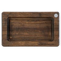Beamer Smoke Pocket Natural Bamboo Rolling Tray, Dark, 6" x 3.5", 4.79 Ounce