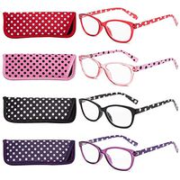 EYEGUARD Polka Dots Fashion Ladies Reading Glasses 4 Pairs High Quality Spring Hinge Readers for Women
