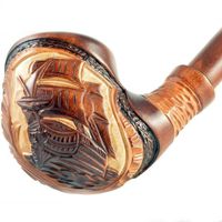*Ship* Handcarved pear tobacco smoking pipe (for 9mm filter) | pipes -7.1'' (18cm)