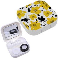 Portable Contact Lens Case Box Travel Kit Mirror + Bottle + Tweezers Container Holder [ Flowers ]