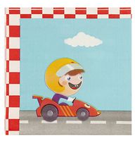 Cocktail Napkins - 150-Pack Luncheon Napkins, Disposable Paper Napkins Racecar Party Supplies, 2-Ply, Car Racing Design, Unfolded 13 x 13 Inches, Folded 6.5 x 6.5 Inches