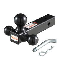Towever 84172P Trailer Hitch Tri Ball Mount (for Class 3/4 2 inches Receiver, Black Powder Coated, Hollow Shank) with Pin and Clip