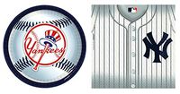 MLB Party Bundle: One Pack of 18 9" Plates and One Pack of 36 Napkins (New York Yankees)