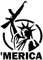 MERICA LIBERT GUN 6" Tall 2nd Amemdment Die Cut Decal Sticker for Laptop Car Window Tablet Skateboard - BLACK