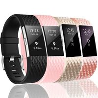 ZEROFIRE Compatible for Fitbit Charge 2 Bands, Adjustable Sport Wrist Bands Strap for Fitbit Charge 2, Women, Men, Pack of 4