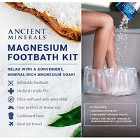 Ancient Minerals Inflatable Foot Bath Kit with Single-Use Magnesium Chloride Flakes Pouch - Great for Travel or at-Home Spa