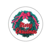 Christmas Envelope Seals - 1.2" Christmas Stickers - 144 Fun Holiday Stickers (Wreath)