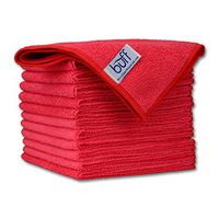 12" x 12" Buff Pro Multi-Surface Microfiber Cleaning Cloths | Red - 12 Pack | Premium Microfiber Towels for Cleaning Glass, Kitchens, Bathrooms, Automotive