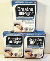 90) Breathe Right NASAL STRIPS Large Clear (3 X 30 CT Boxes)