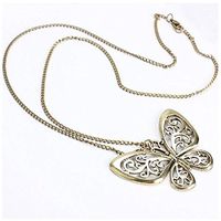 Sale Art Design Butterfly Long Paragraph Necklace Sweater Chain Retro Hollow Pretty Stylish For gift Simple Lovely Pendant Women Womens Beads Accessory Best