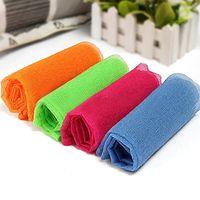 Towel Cloth,Bathroom Soft Bath Shower Body Puff Exfoliating Cleaning Nylon Wash Cloth Towel Back Cleaner Bathroom Tool 90cm x 30cm (Random Color）