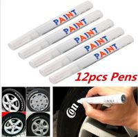 Nicebee 12pcs White Waterproof Permanent Car Tyre Tire Tread Paint Marker Pen Tire Pen