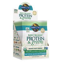 Garden of Life Greens and Protein Powder, 10ct Tray, Organic Raw Protein and Greens with Probiotics/Enzymes, Vegan, Gluten-Free, Light Sweet Powder
