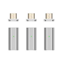 NetDot Gen10 Magnetic Fast Charging Micro USB to Micro USB Adapter Converter Compatible with Android Smartphones(3 Pack Silver)