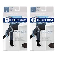 Truform Men's 15-20 mmHg Knee High Cushioned Athletic Support Compression Socks, Tan, X-Large (Pack of 2)