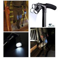 Raphycool Walking Stick Canes Adjustable Height Folding Walking Cane LED Light Lightweight Walking Stick for Men and Women