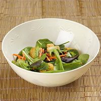 Efavormart 20 Pcs - Ivory Round 32oz Disposable Plastic Salad Bowl Tableware For Wedding Banquet Event Party Decoration
